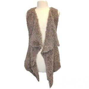 Kensie Faux Fur Tan Vest Jacket L